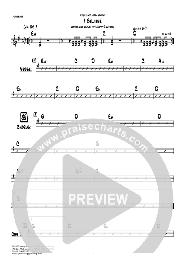 I Believe (Instrumental) Guitar (Hillsong Worship)