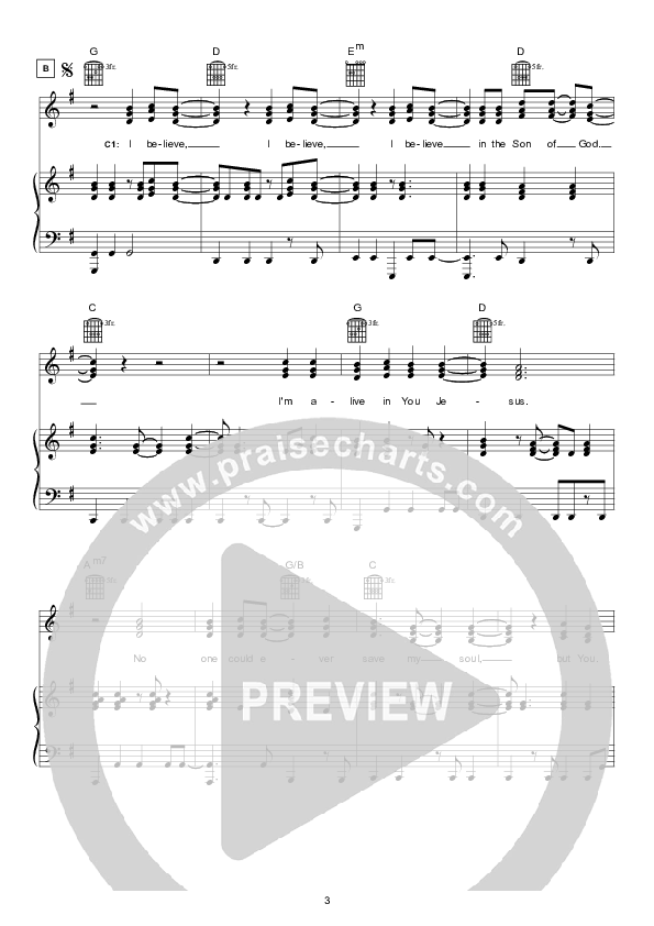 I Believe (Instrumental) Piano/Vocal (Hillsong Worship)