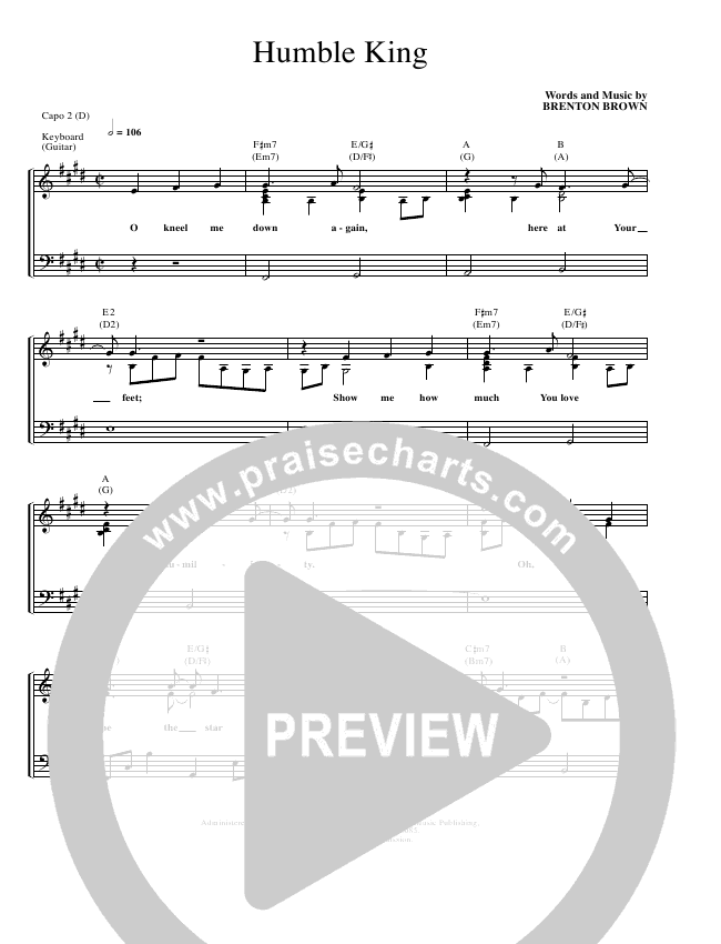 Humble King Sheet Music PDF (Brenton Brown) PraiseCharts