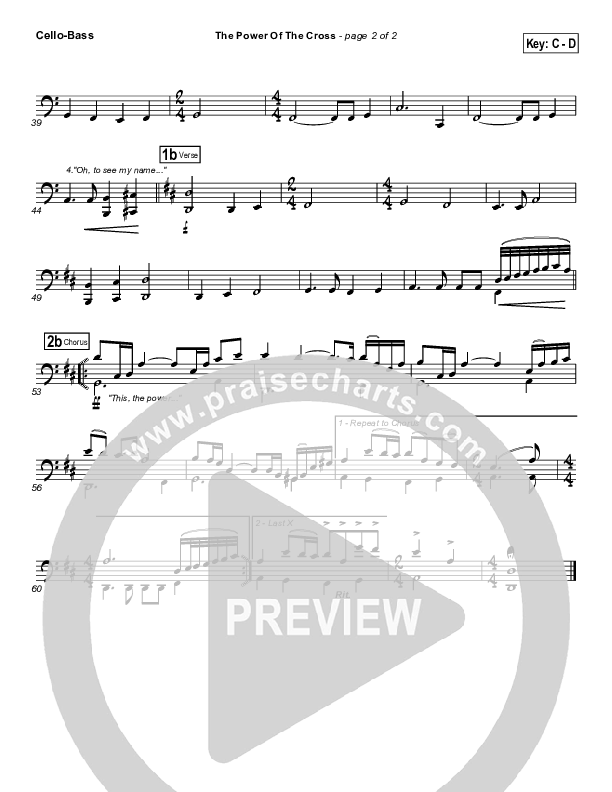 The Power Of The Cross (Oh To See The Dawn) Cello/Bass (Stuart Townend)