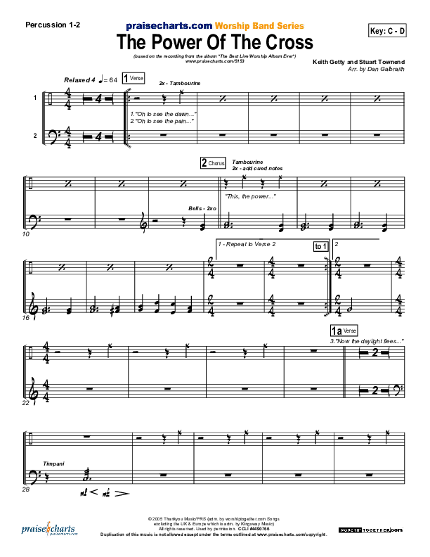 The Power Of The Cross (Oh To See The Dawn) Percussion (Stuart Townend)