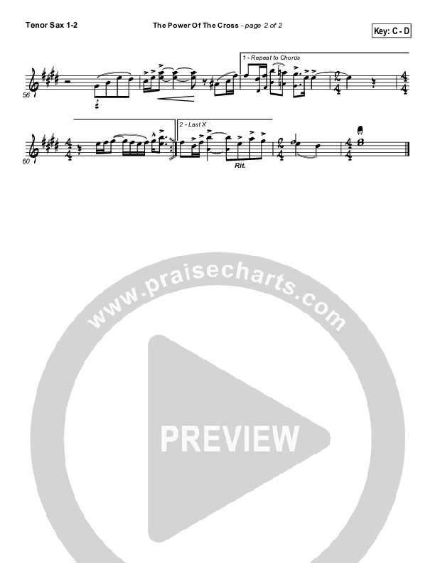 The Power Of The Cross (Oh To See The Dawn) Tenor Sax 1/2 (Stuart Townend)