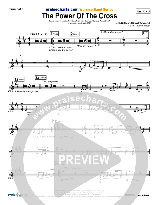 The Power Of The Cross (Oh To See The Dawn) Trumpet 3 (Stuart Townend)