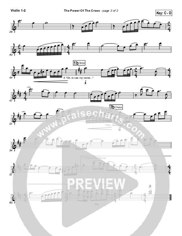 The Power Of The Cross (Oh To See The Dawn) Violin 1/2 (Stuart Townend)