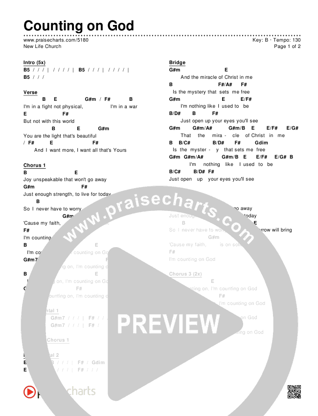 Counting on God Chords & Lyrics (New Life Worship)