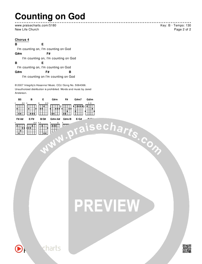 Counting on God Chords & Lyrics (New Life Worship)