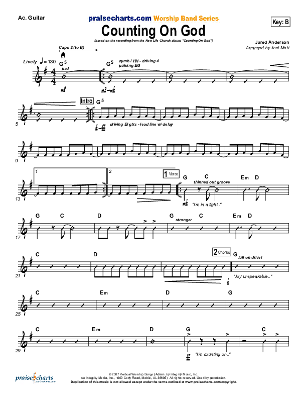 Counting on God Acoustic Guitar (New Life Worship)