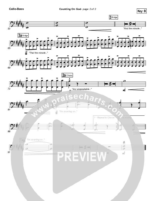 Counting on God Cello/Bass (New Life Worship)