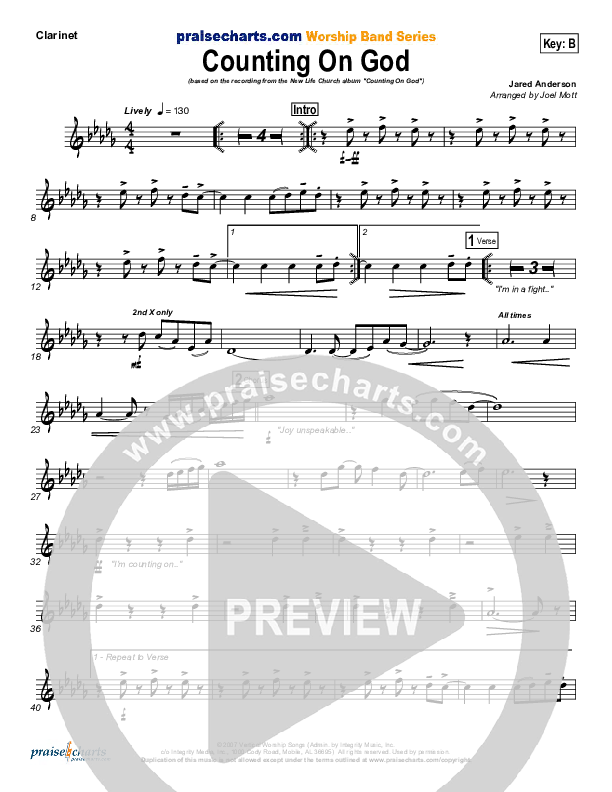 Counting on God Clarinet (New Life Worship)