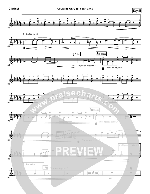 Counting on God Clarinet (New Life Worship)