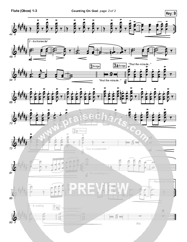 Counting on God Flute/Oboe 1/2/3 (New Life Worship)