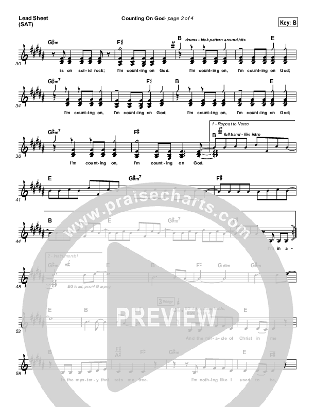 Counting on God Lead Sheet (New Life Worship)
