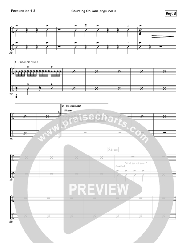 Counting on God Percussion 1/2 (New Life Worship)