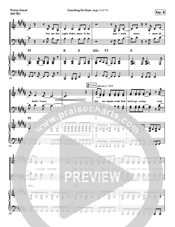 Counting on God Piano/Vocal (SATB) (New Life Worship)