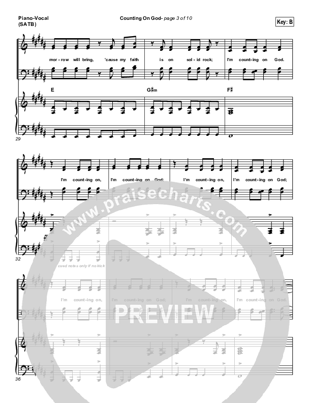 Counting on God Piano/Vocal (SATB) (New Life Worship)