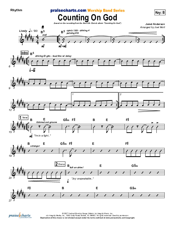 Counting on God Rhythm Chart (New Life Worship)
