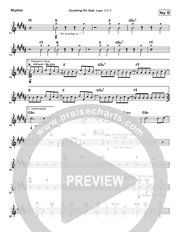 Counting on God Rhythm Chart (New Life Worship)