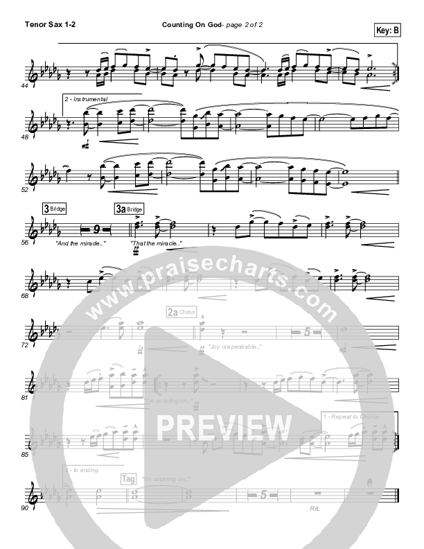 Counting on God Tenor Sax 1/2 (New Life Worship)