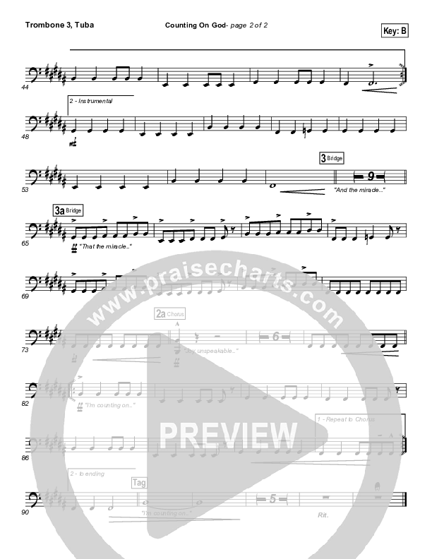 Counting on God Trombone 3/Tuba (New Life Worship)