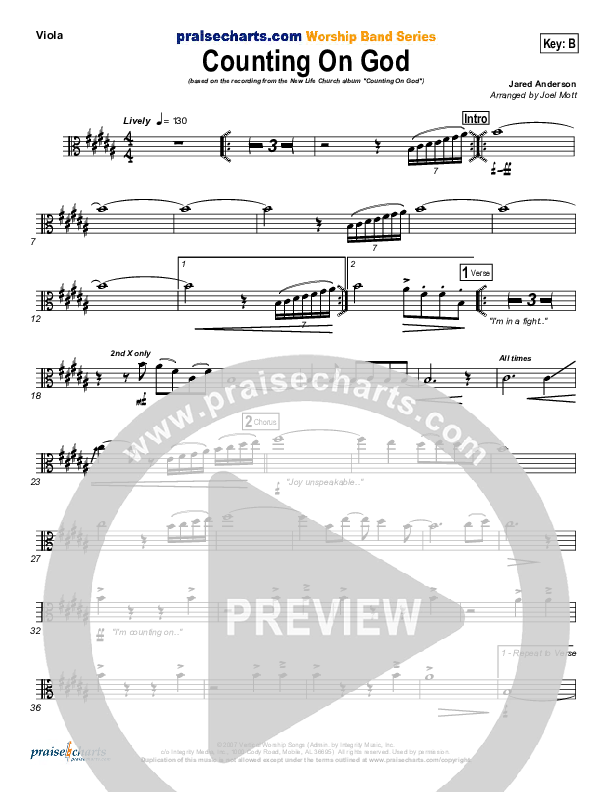 Counting on God Viola (New Life Worship)