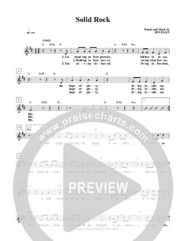 Solid Rock Lead Sheet (New Life Worship)
