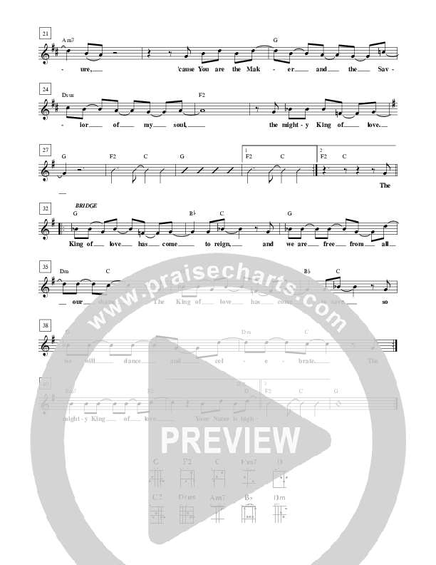 Mighty King Of Love Lead Sheet (New Life Worship)