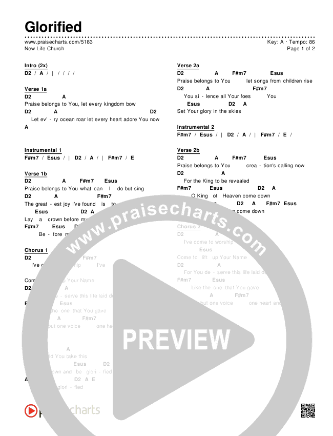 Glorified Chords & Lyrics (New Life Worship)