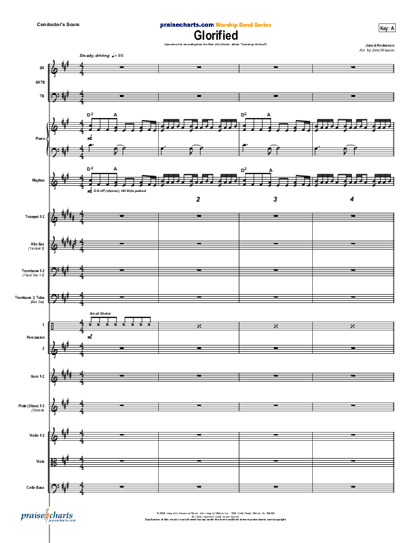 Glorified Conductor's Score (New Life Worship)