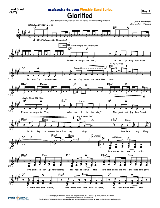 Glorified Lead Sheet (New Life Worship)