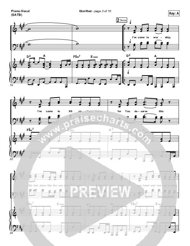 Glorified Piano/Vocal (New Life Worship)