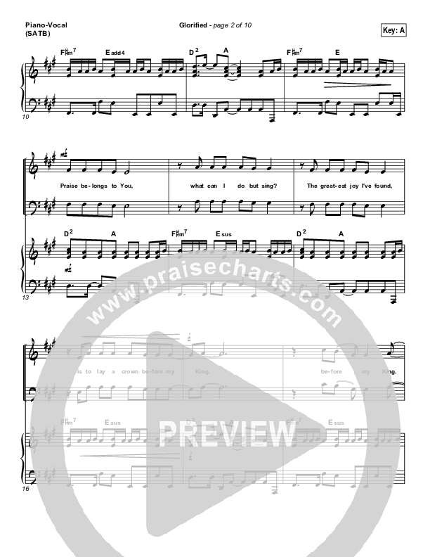 Glorified Piano/Vocal & Lead (New Life Worship)