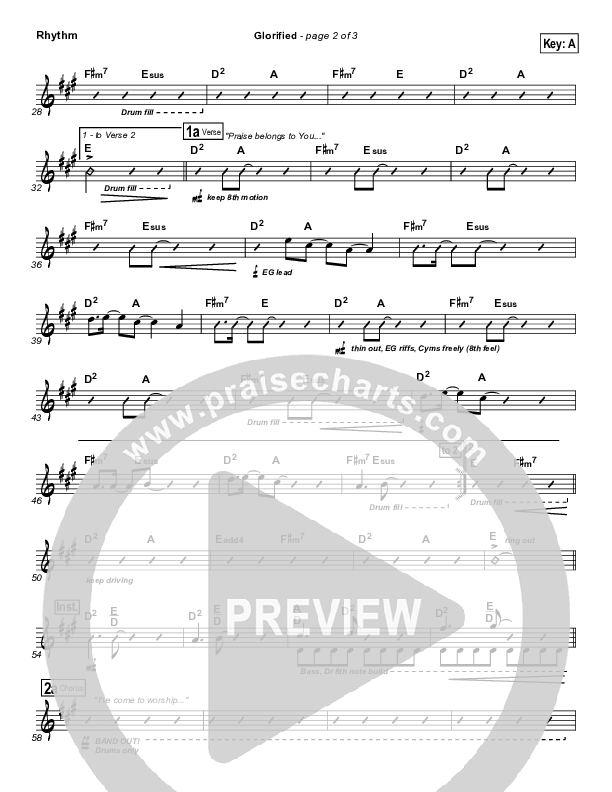 Glorified Rhythm Chart (New Life Worship)