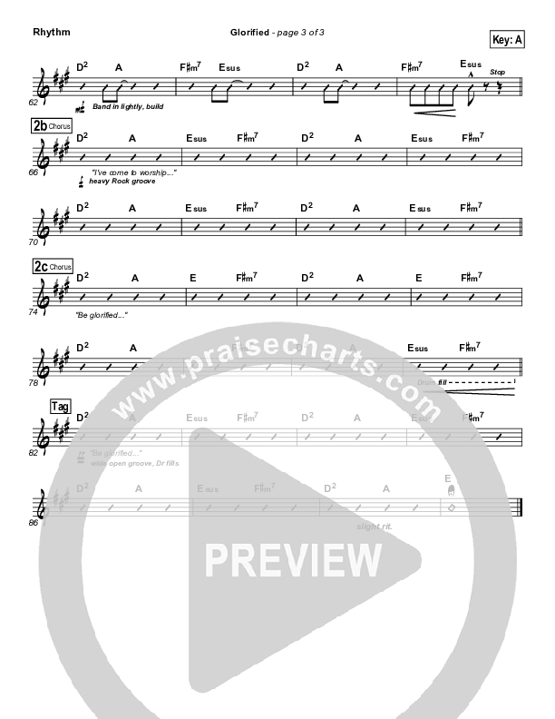 Glorified Rhythm Chart (New Life Worship)