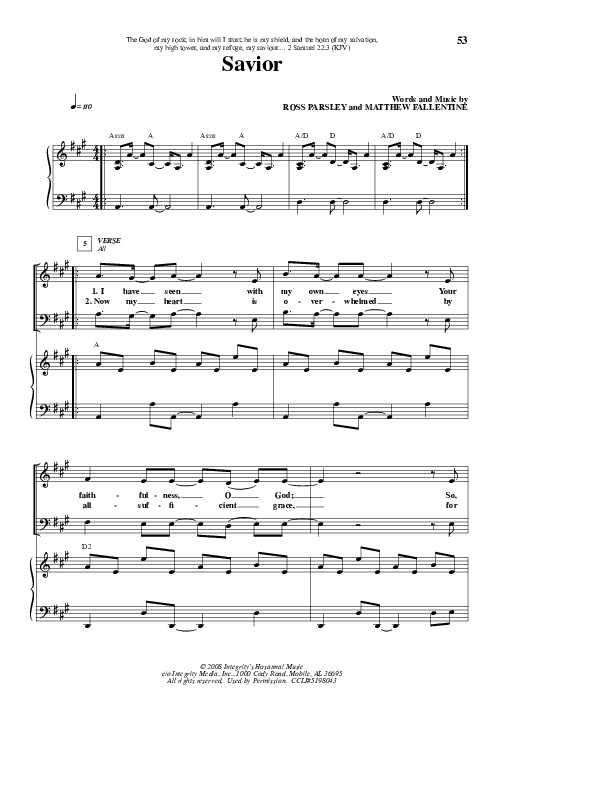 Savior Piano/Vocal (New Life Worship)