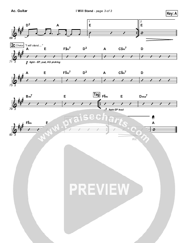 I Will Stand Acoustic Guitar (New Life Worship)