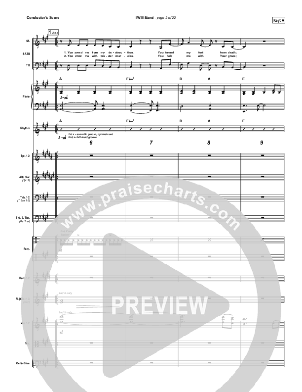 I Will Stand Conductor's Score (New Life Worship)