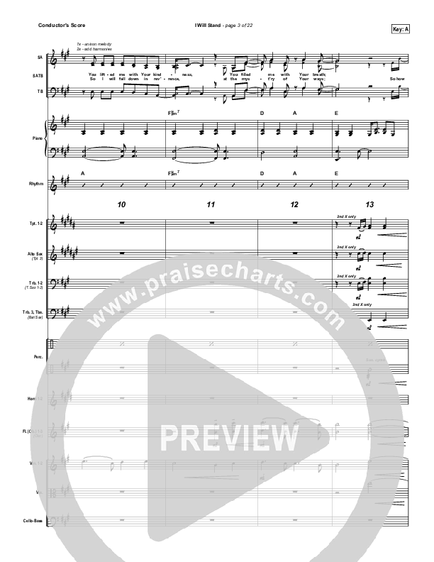 I Will Stand Conductor's Score (New Life Worship)