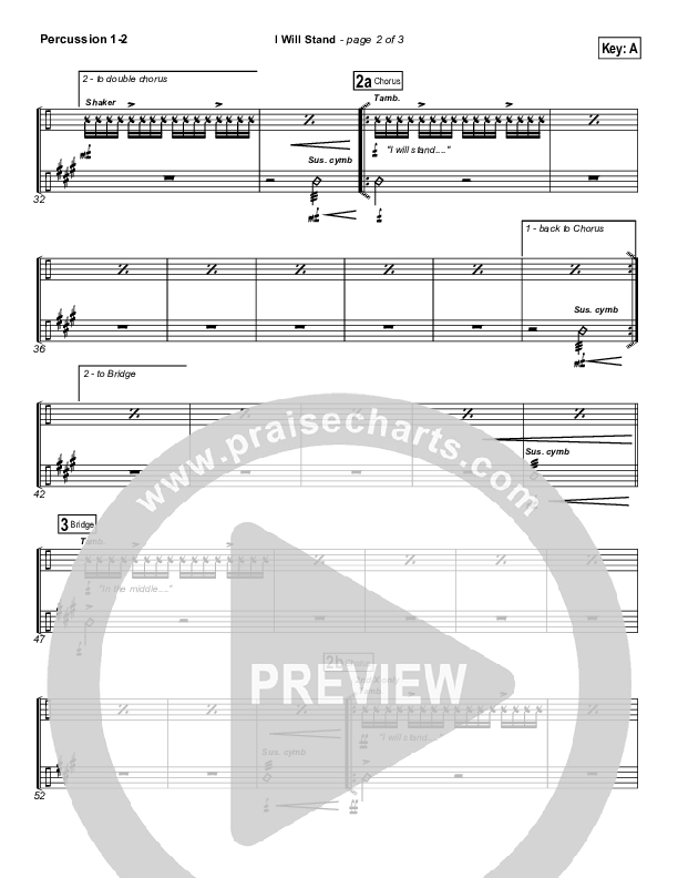 I Will Stand Percussion 1/2 (New Life Worship)