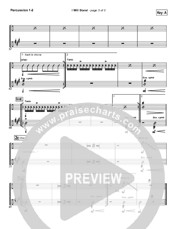 I Will Stand Percussion 1/2 (New Life Worship)