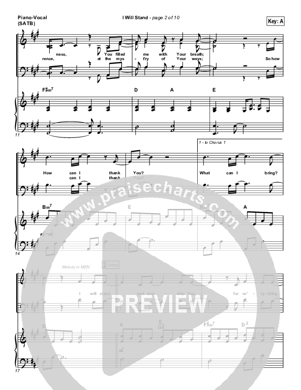 I Will Stand Lead & Piano (New Life Worship)