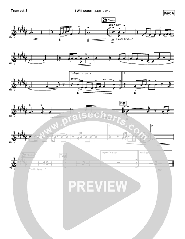 I Will Stand Trumpet 3 (New Life Worship)