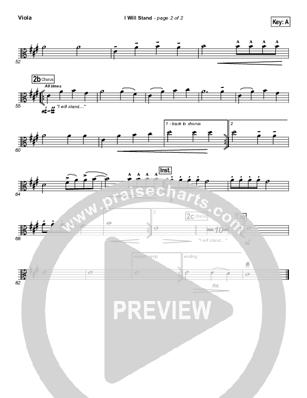 I Will Stand Viola (New Life Worship)