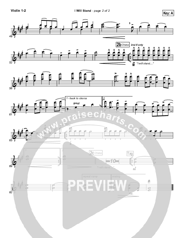 I Will Stand Violin 1/2 (New Life Worship)