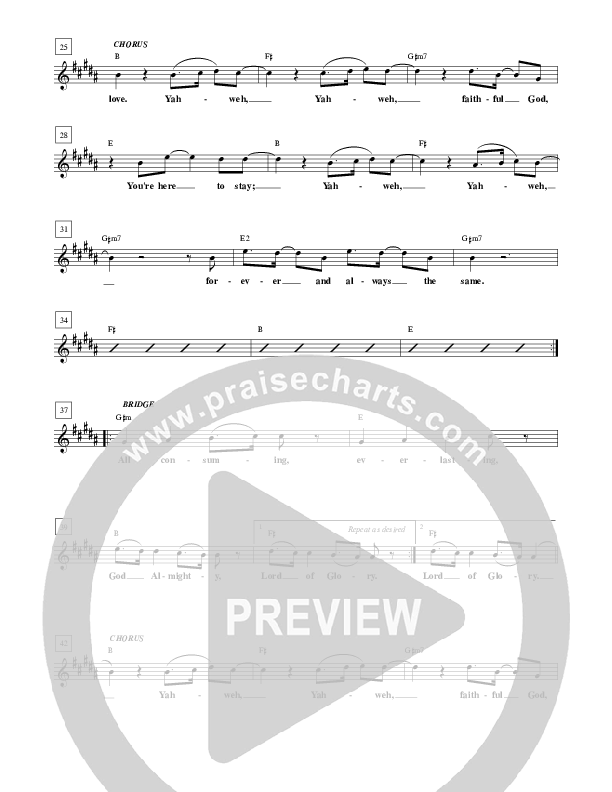 Yahweh Lead Sheet (New Life Worship)