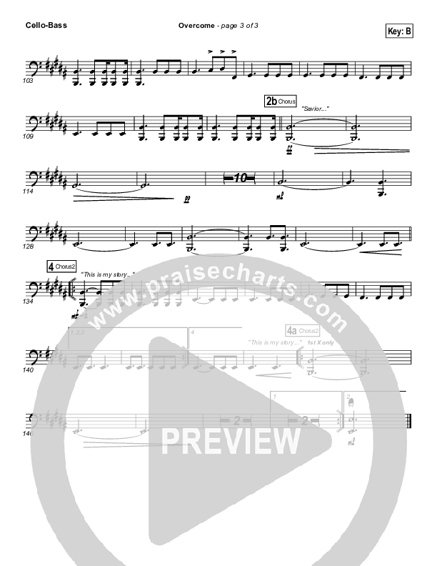 Overcome Cello/Bass (New Life Worship)
