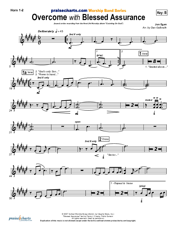 Overcome French Horn 1/2 (New Life Worship)