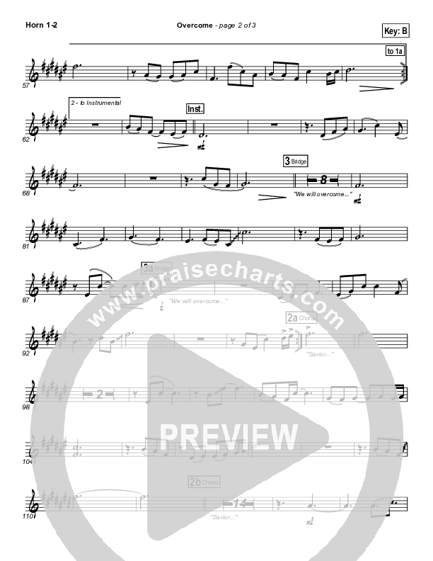 Overcome French Horn 1/2 (New Life Worship)