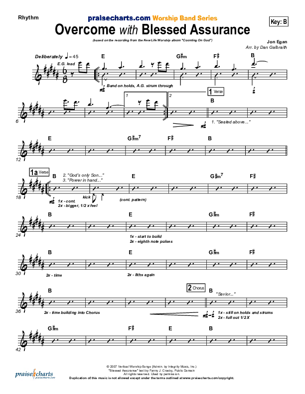 Overcome Rhythm Chart (New Life Worship)