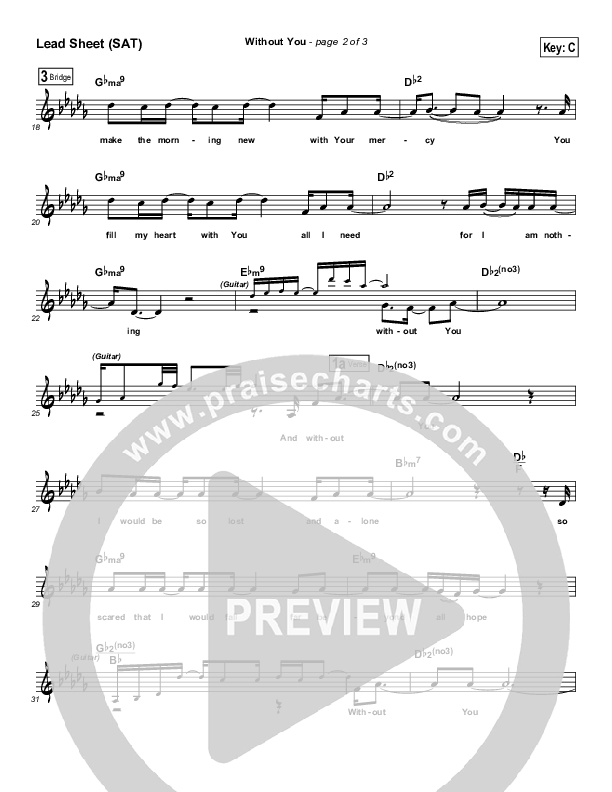 Without You Lead Sheet (Jonathan Firey)