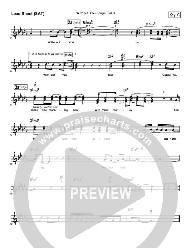 Without You Lead Sheet (Jonathan Firey)